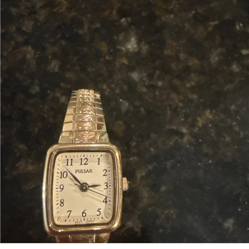 Pulsar Gold-Tone Square Watch